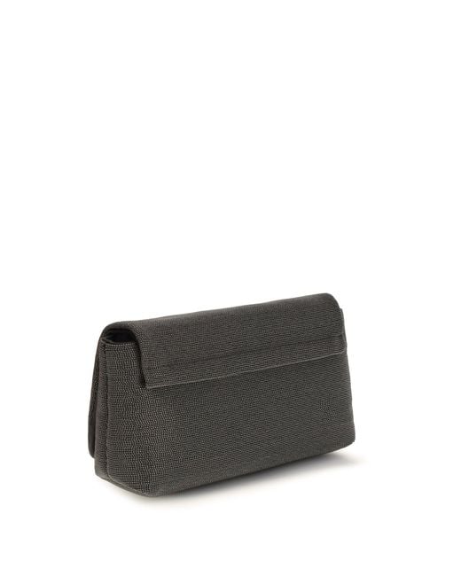 Brunello Cucinelli Gray Precious Flap Shoulder Bag