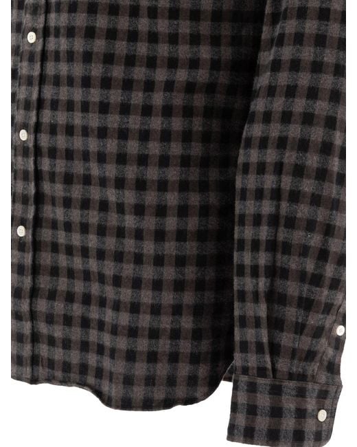 Beams Plus Black Bd Gingham Check Shaggy Shirts for men