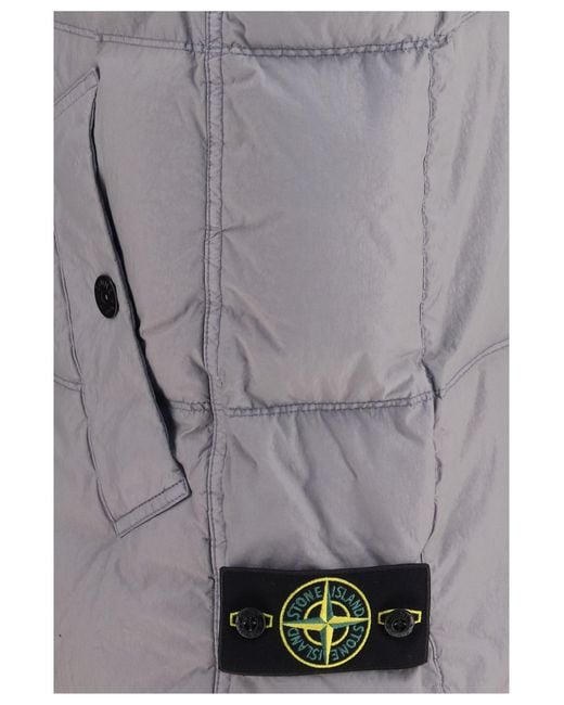 Stone Island Gray Crinkle Reps Ny Padded Vest for men