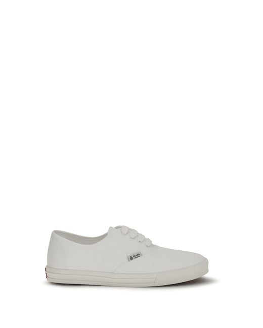 Prada White Drill Sneakers