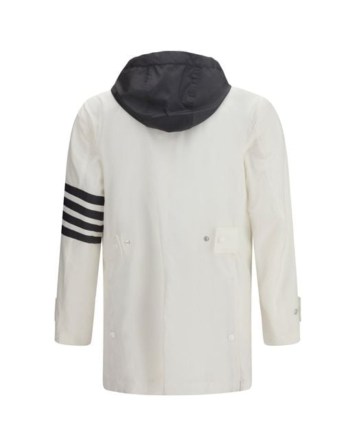 Thom Browne White Unconstructed Hooded Bal Collar for men