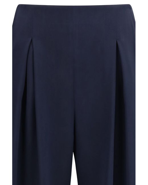 Max Mara Pure Blue Palude Wide-Leg Pants Blu Marino