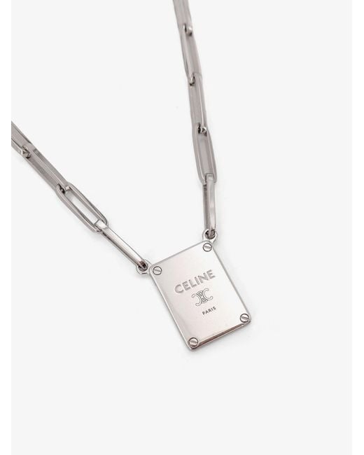 Céline White Brass Necklace for men