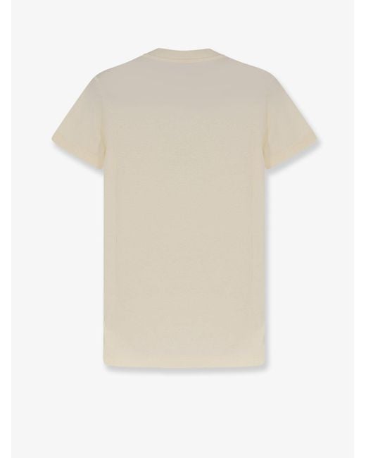 Moncler White Cotton T-Shirt With Flocked Logo On The Front