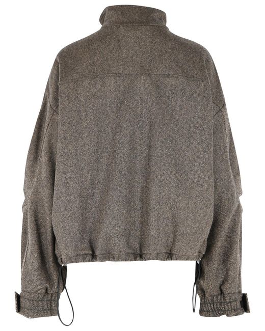 The Attico Gray Bomber Jacket