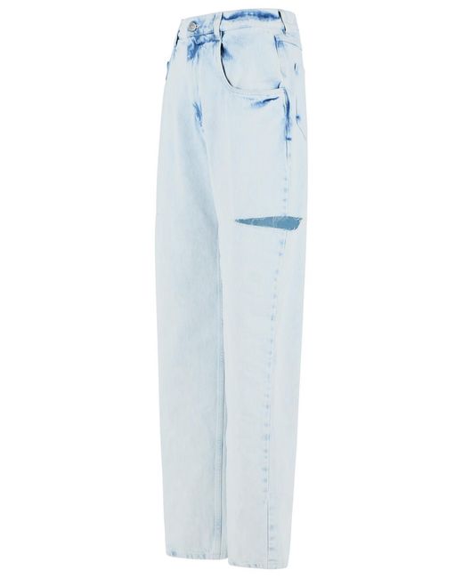 Maison Margiela Blue 'Cut-Out' Light Denim Jeans
