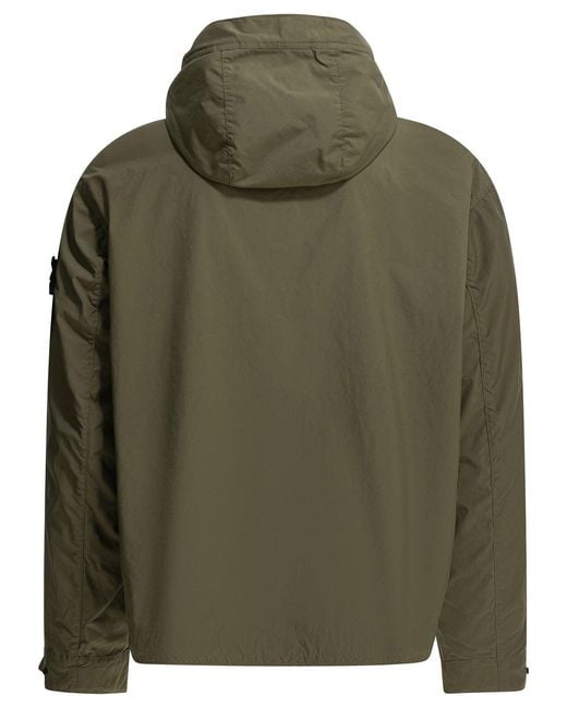 Stone Island Green Hoodie Zippered Jacket for men