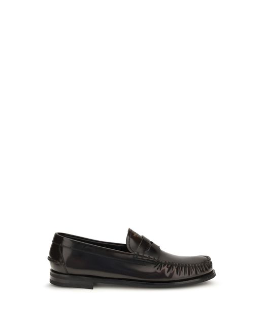 Men's White Brushed Leather Loafers