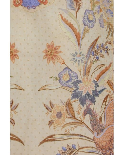 Zimmermann Natural Indra Floral Tunic Dress