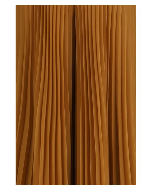 Max Mara Brown Pleated Wide-Leg Trousers Grembo