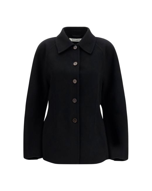 Women's Black Jacket Sculptural Oversized-Sleeve