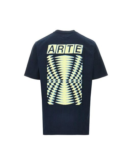 Arte' Blue 'Abstract' Print T-Shirt for men