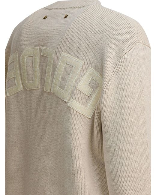 Golden Goose Deluxe Brand White Crew-Neck Sweater With Logo