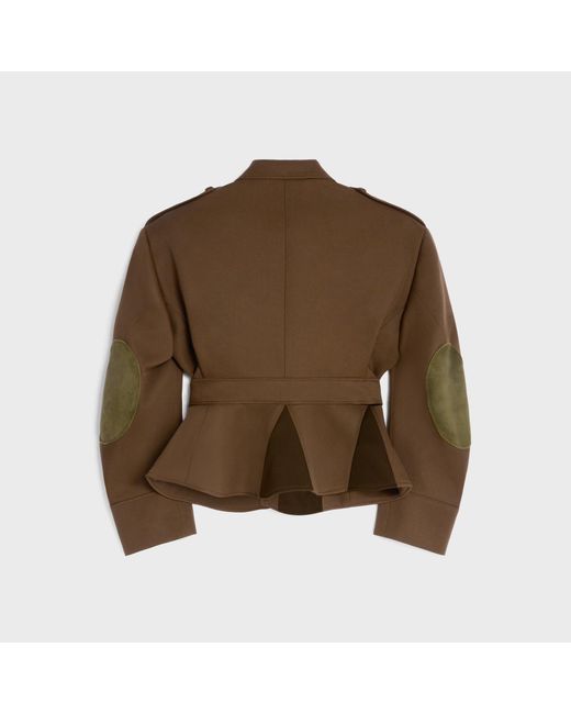 Céline Brown Wool Peplum With Pebble