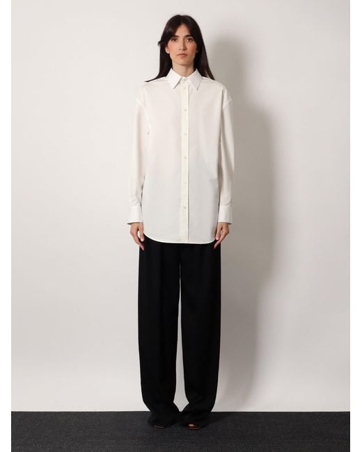 Saint Laurent White Certified Cotton Shirt With Monogram Embroidery