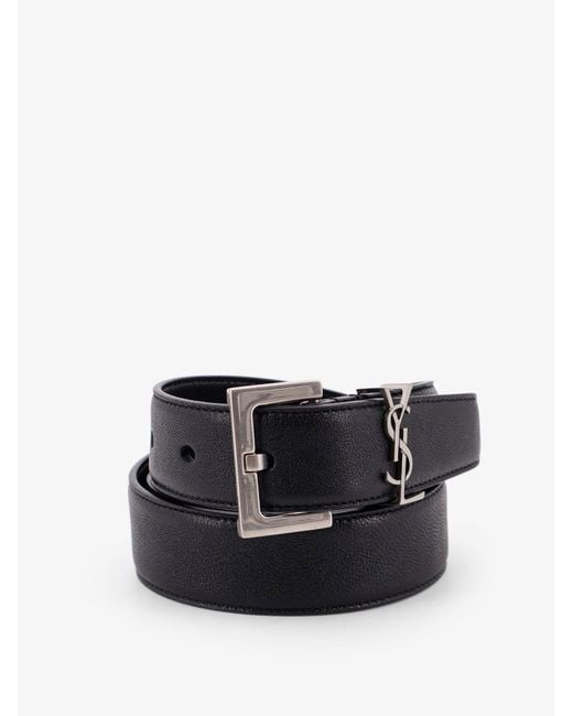 Saint Laurent White Leather Belt for men