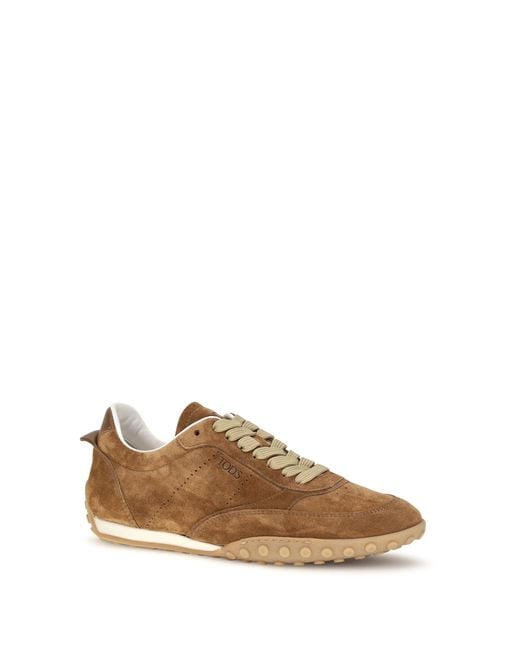 Tod's Brown Suede Leather Sneakers