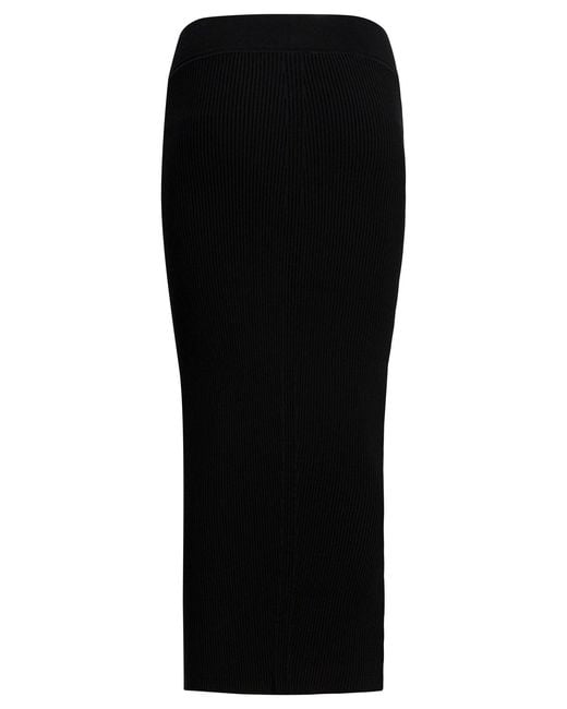 Rick Owens Black Knit Pencil Skirt