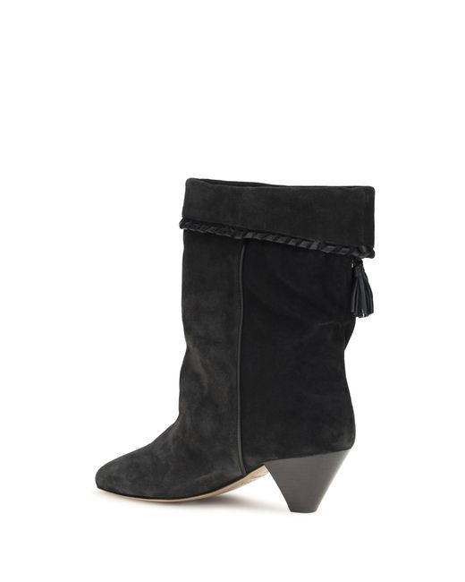 Isabel Marant Black Draped Suede Boots
