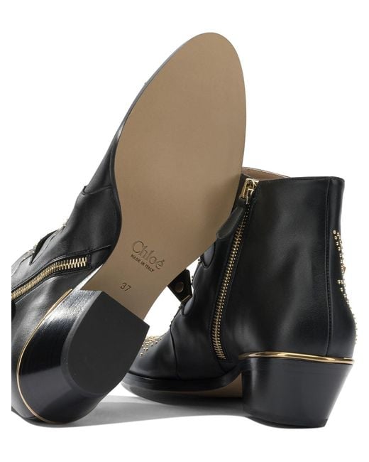 Chloé Black "Susanna" Ankle Boots