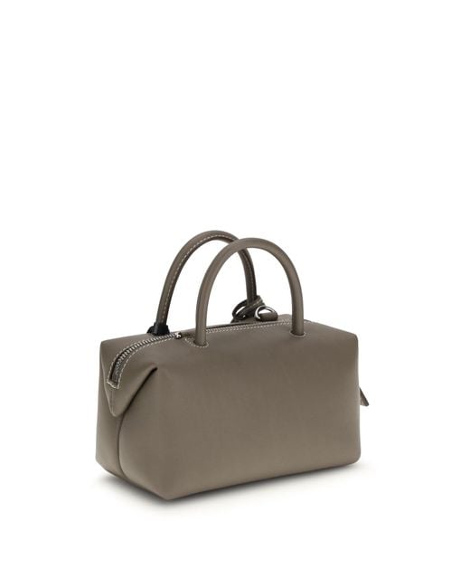 Max Mara Gray Holdalls Leather Handbag
