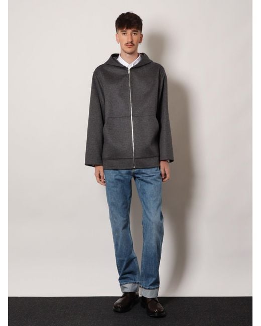 Bottega Veneta Blue Wide Leg Jeans With Turn Up for men