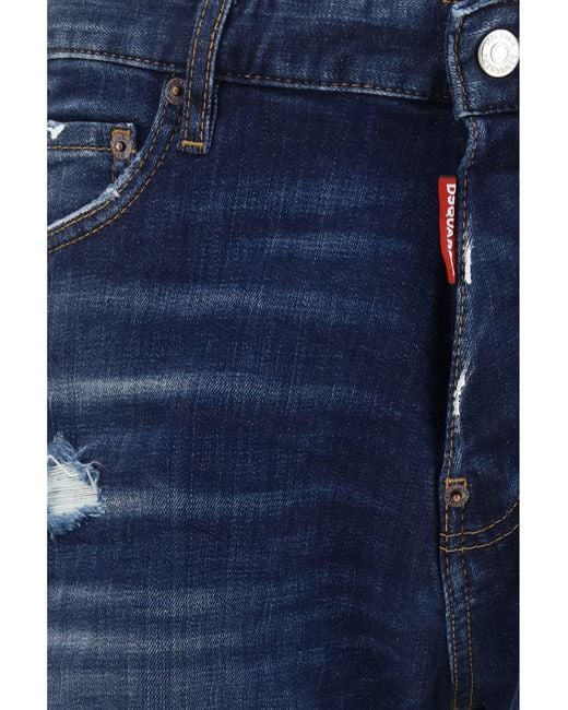 DSquared² Blue Distressed Denim Shorts for men