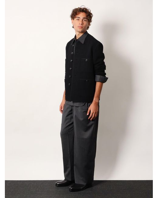 TONYWACK Black Tweed Blazer for men