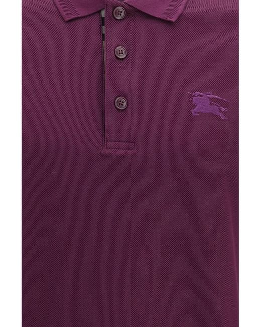 Burberry Purple Cotton Polo Shirt Fig for men