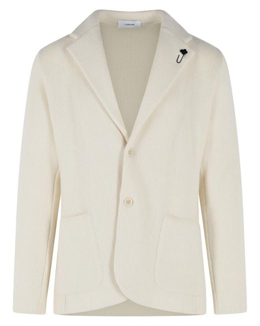 Lardini Natural Ivory Wool Jacket for men