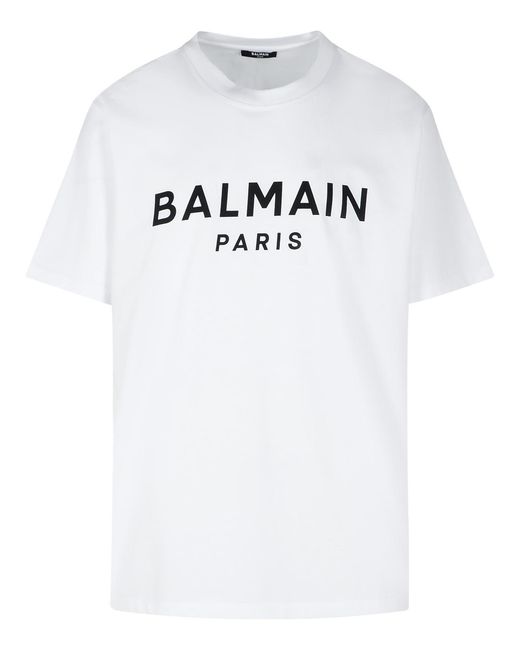 Balmain Gray Cotton T-Shirt for men