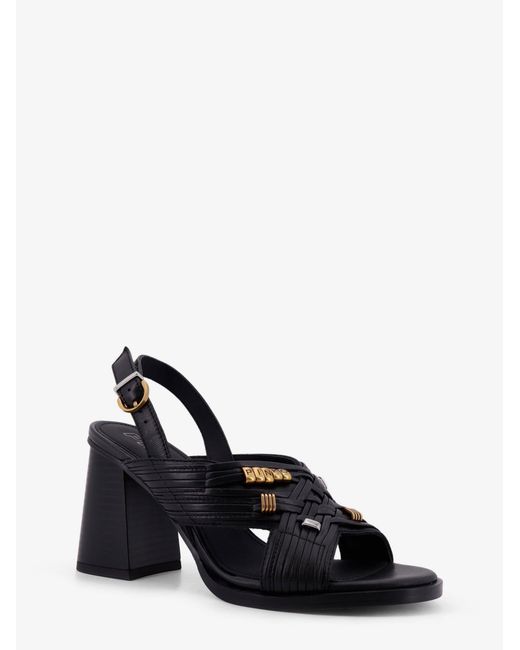 Pinko Black Lara Leather Sandals