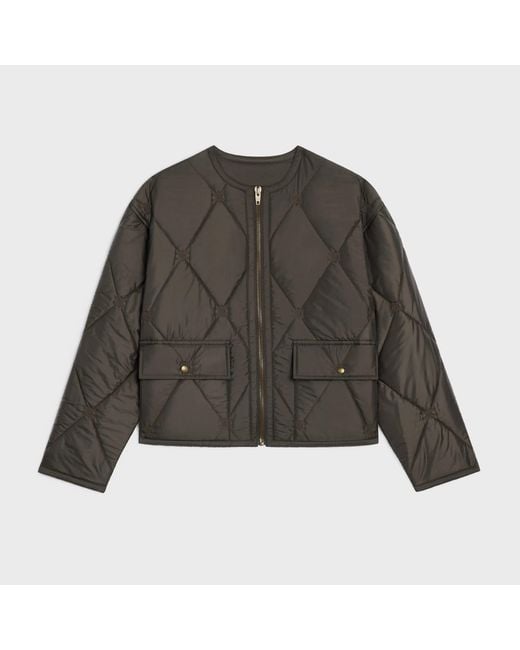 Céline Gray Quilted Zippered Jacket