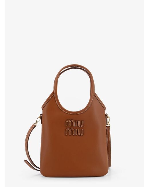 Miu Miu Brown Ivy Leather Crossbody Bag