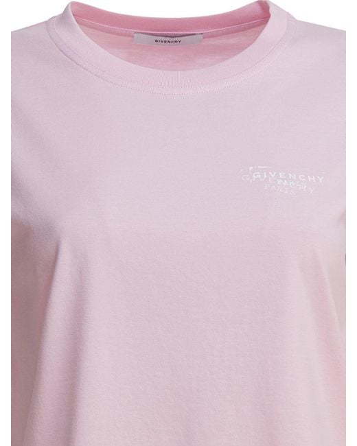Givenchy Pink "Fitted" Crew-Neck T-Shirt
