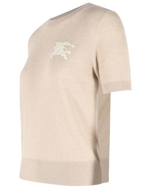 Burberry Natural 'Anisa' Cotton And Wool Sweater