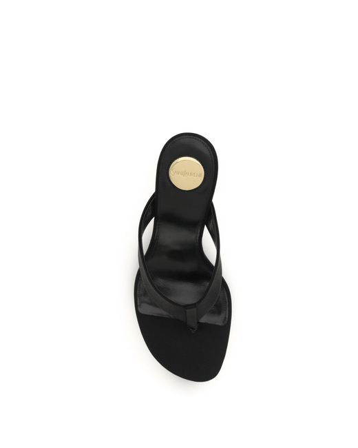 Saint Laurent White Opyum Crepe Satin Sandals