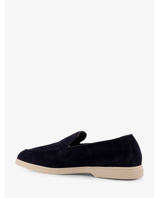 Doucal's Blue Reverse Suede Loafers for men