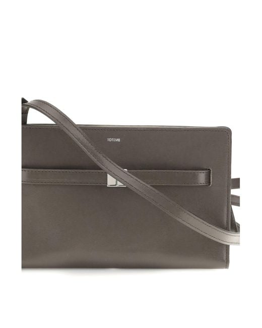Totême Gray Belted Leather Crossbody Bag