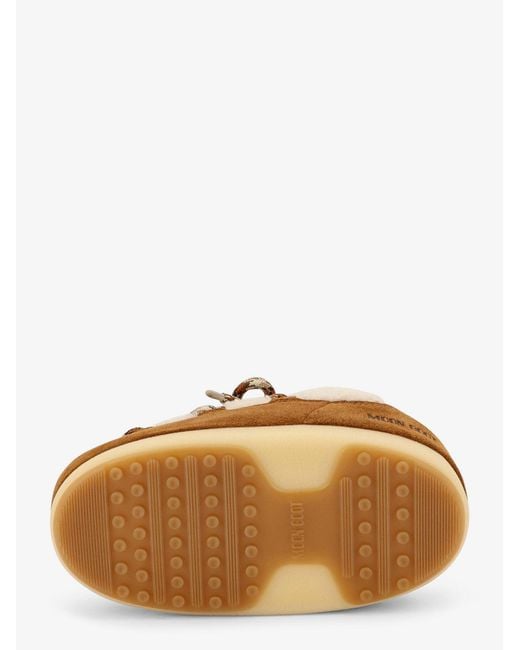 Moon Boot Brown Shearling And Suede Slip-On