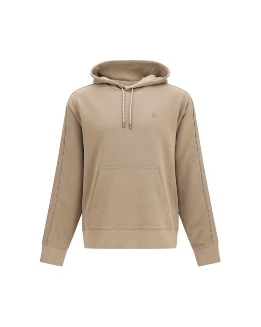 Burberry Natural Hoodie Check Print for men