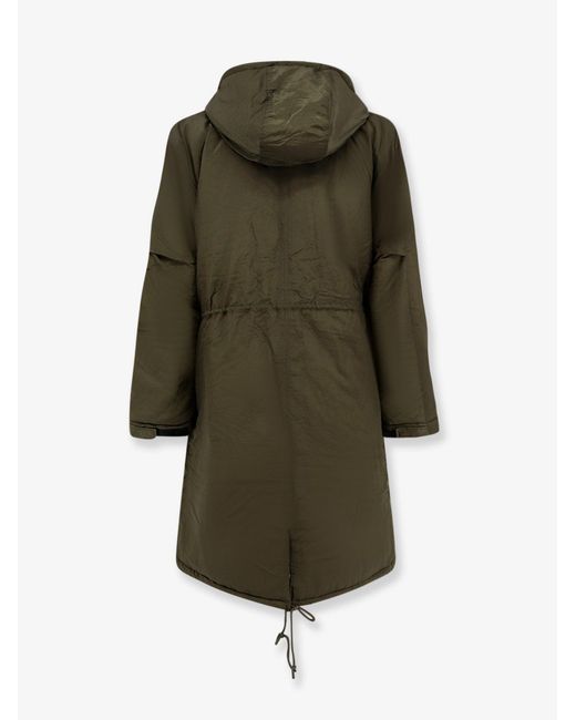 Oamc Peacemaker Green Padded Nylon Long Jacket for men