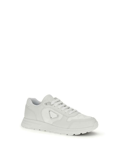 Prada White Re-Nylon Sneakers for men