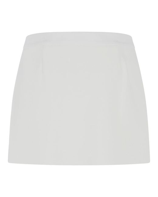 Courreges White Wool Blend Miniskirt