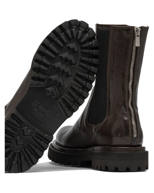 Officine Creative Black Rubber Ankle Boots