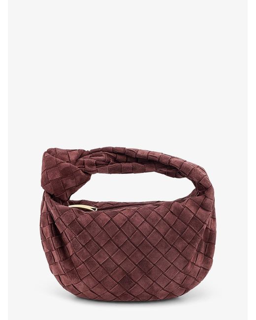 Bottega Veneta Purple Mini Jodie Intrecciato Suede Handbag