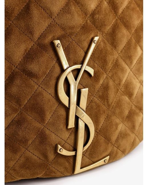 Saint Laurent Brown Icare Hobo Suede Handbag