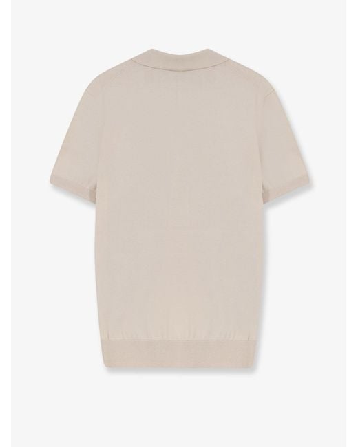 Loro Piana White Ice Wish Cotton Polo Shirt