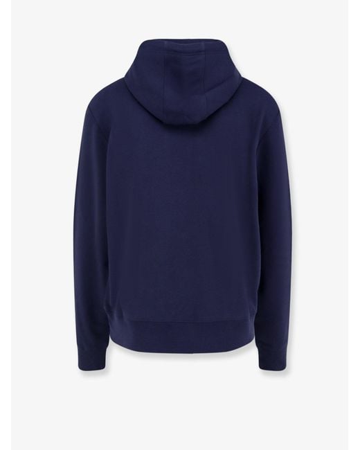 Loewe Blue Cotton Sweatshirt With Anagram Logo Embroidery On The Front for men