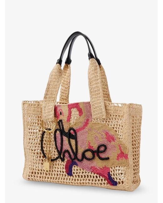 Chloé Natural East-West Summer Banana Raffia Shoulder Bag